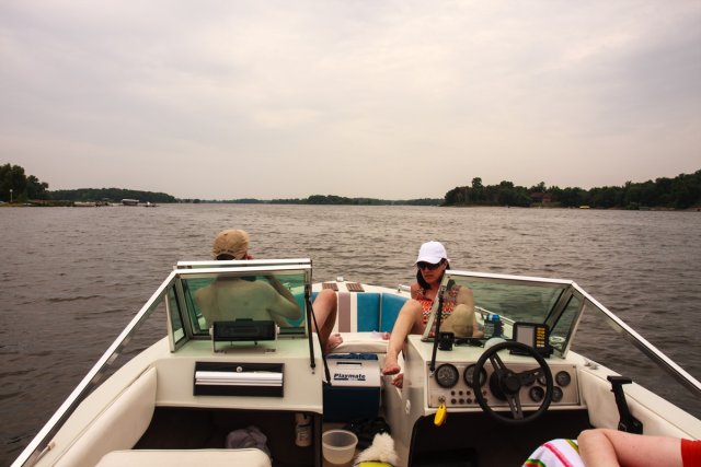 Scott and Robin on the boat